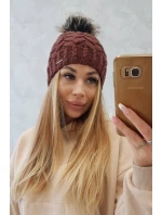 Fleecová čepice Daria K217 hnědá