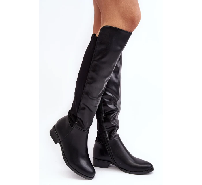 Dámské kožené kotníkové boty SBarski HY27098A černé