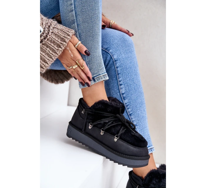 Nízké Sněhové Boty Na Platformě S Kožíškem Černé model 21677071 - D.Franklin