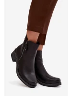 Dámské kotníkové boty na klínu s vyhříváním Černé Kalivana Dámské kotníkové boty na klínu s vyhříváním Černé Kalivana