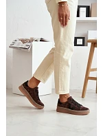 Dámské tenisky model 22069643 na platformě hnědé - VINCEZA