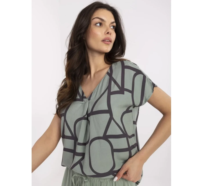 Halenka D73771M11171D khaki barva Halenka D73771M11171D khaki barva