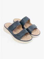 Moderní  nazouváky tmavě modré dámské platforma