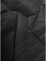 Dlouhá černá dámská bunda s kapucí model 21345435 - J.STYLE