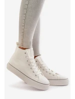 Dámské Zateplené Tenisky Z Eko Kůže Big Star OO274788 Bílé Dámské Zateplené Tenisky Z Eko Kůže Big Star OO274788 Bílé