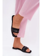 Ploché Dámské Pantofle S Páskem A Přezkou Černé Zilina Ploché Dámské Pantofle S Páskem A Přezkou Černé Zilina