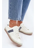 Eko kožené dámské tenisky Big Star model 22074741 Bílé - Big Star Shoes Eko kožené dámské tenisky Big Star model 22074741 Bílé - Big Star Shoes