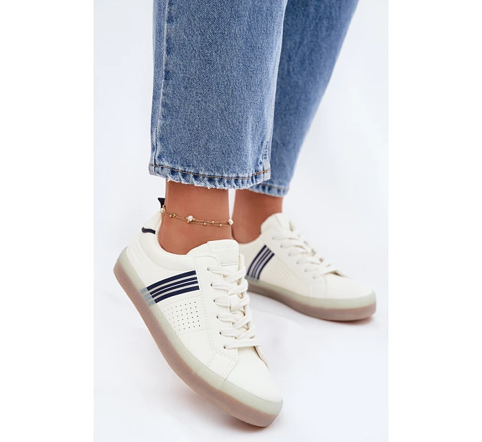 Eko kožené dámské tenisky Big Star model 22074741 Bílé - Big Star Shoes Eko kožené dámské tenisky Big Star model 22074741 Bílé - Big Star Shoes