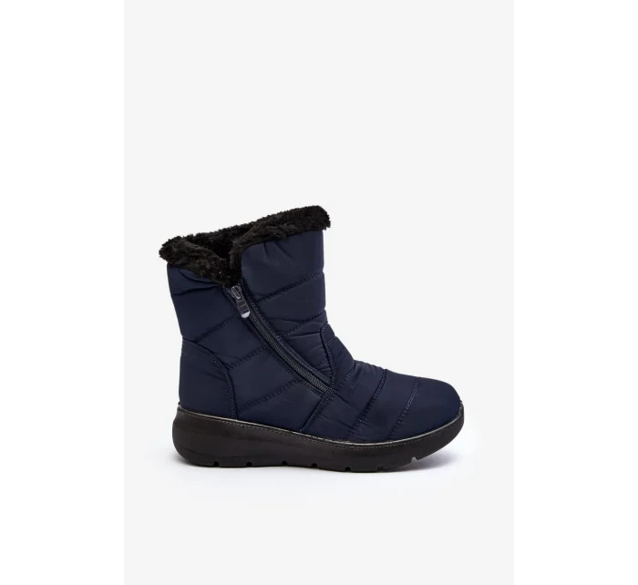 Dámské sněhule na zip s kožíškem, tmavě modrá Zeuna Dámské sněhule na zip s kožíškem, tmavě modrá Zeuna