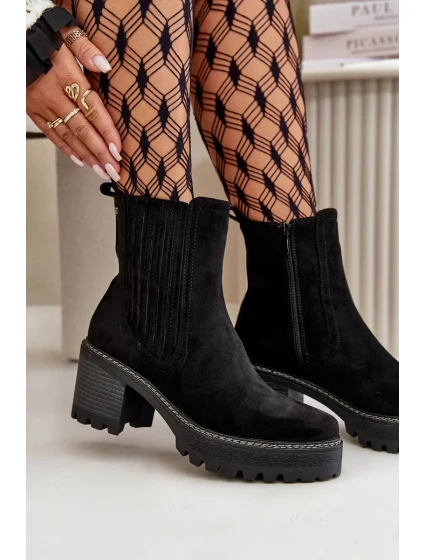 Dámské Kotníkové Boty Na Podpatku Z Eko Semiše Zateplené Černé Nevitas Dámské Kotníkové Boty Na Podpatku Z Eko Semiše Zateplené Černé Nevitas