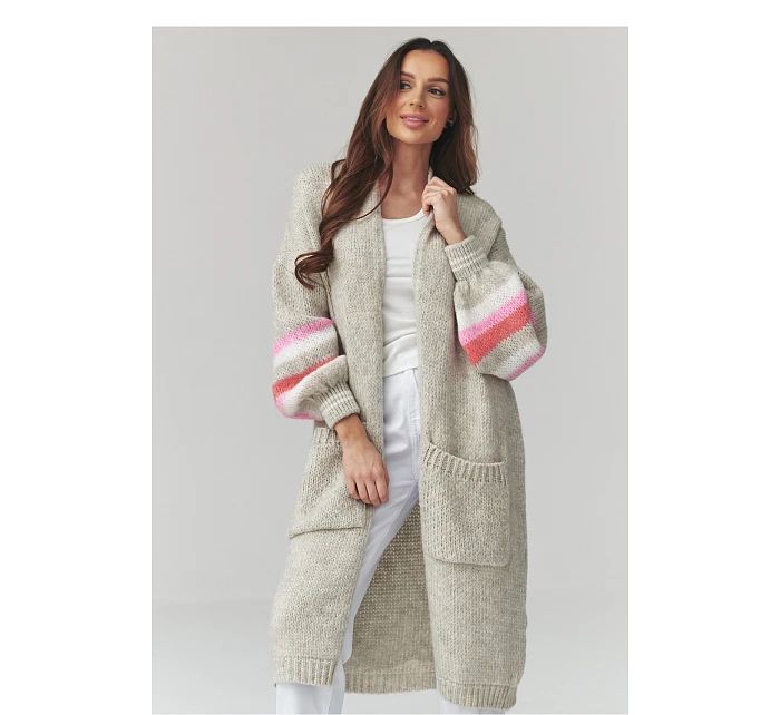 Svetr na zapínání  model 226864 Makadamia