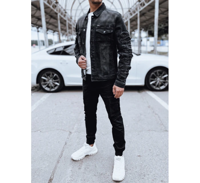 Pánská džínová bunda černá FashionStreet TX4703 Pánská džínová bunda černá FashionStreet TX4703
