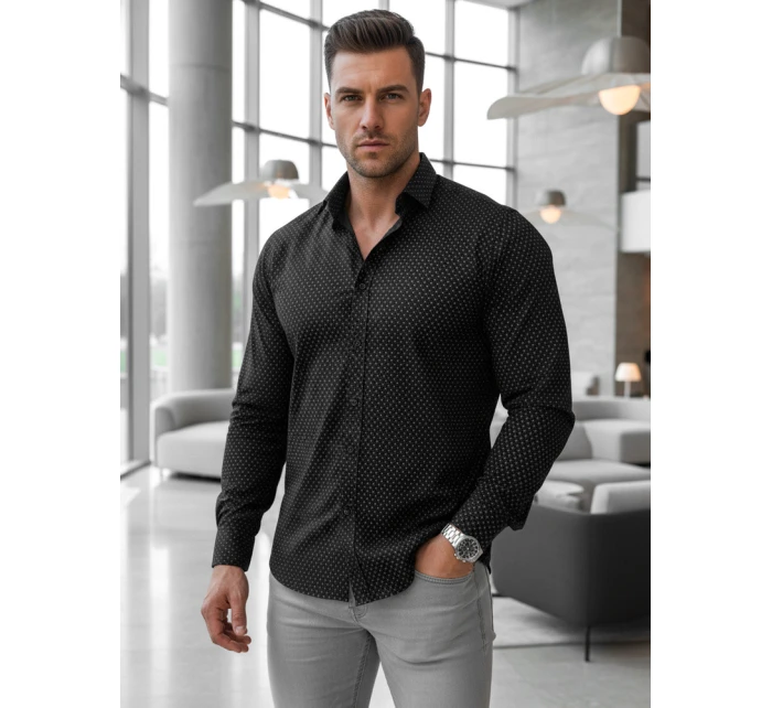 Koszula męska regular fit  czarna model 22004901 - FashionStreet