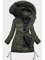 PIKOWANA DAMSKA KURTKA ZIMOWA Z KAPTUREM KHAKI model 21242036 - Libland PIKOWANA DAMSKA KURTKA ZIMOWA Z KAPTUREM KHAKI model 21242036 - Libland