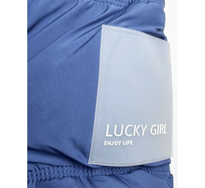 Světle modrá péřová bunda s kapucí model 21809049 - HAPPY HOUSE Světle modrá péřová bunda s kapucí model 21809049 - HAPPY HOUSE