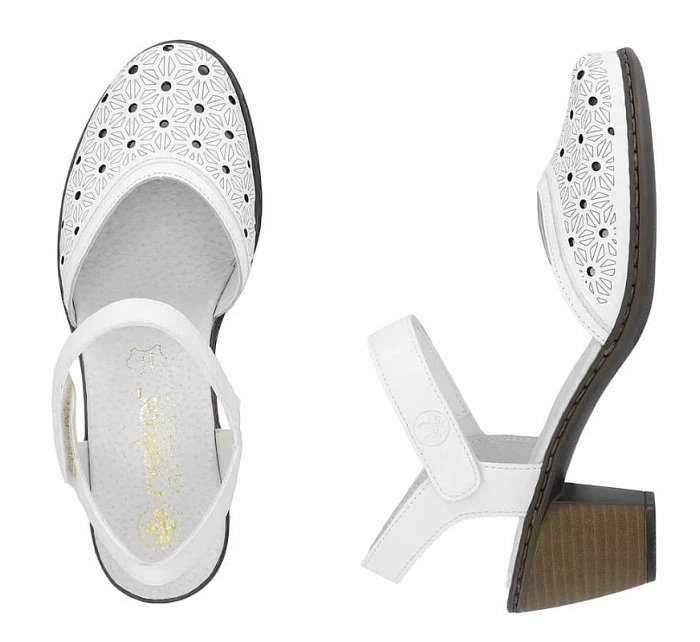 Kožené pohodlné sandály W model 22066508 white - Rieker