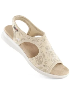 Dámské pohodlné nazouvací sandály béžové model 22014917