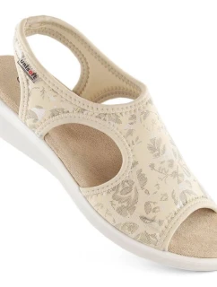Dámské pohodlné nazouvací sandály béžové model 22014917