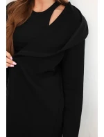 Dámská bunda z bavlny s kapucí a prodlouženým předním dílem černá Dámská bunda z bavlny s kapucí a prodlouženým předním dílem černá