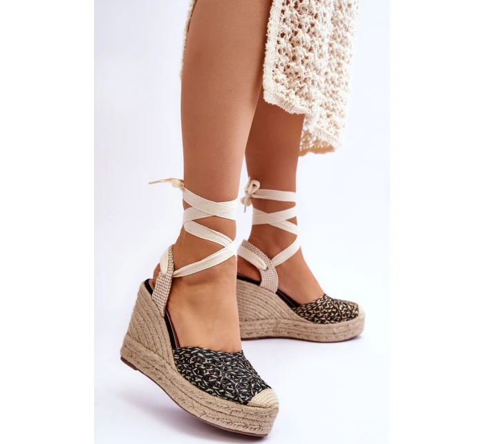 Vázané dámské sandály na klínu Černé Josephine Vázané dámské sandály na klínu Černé Josephine