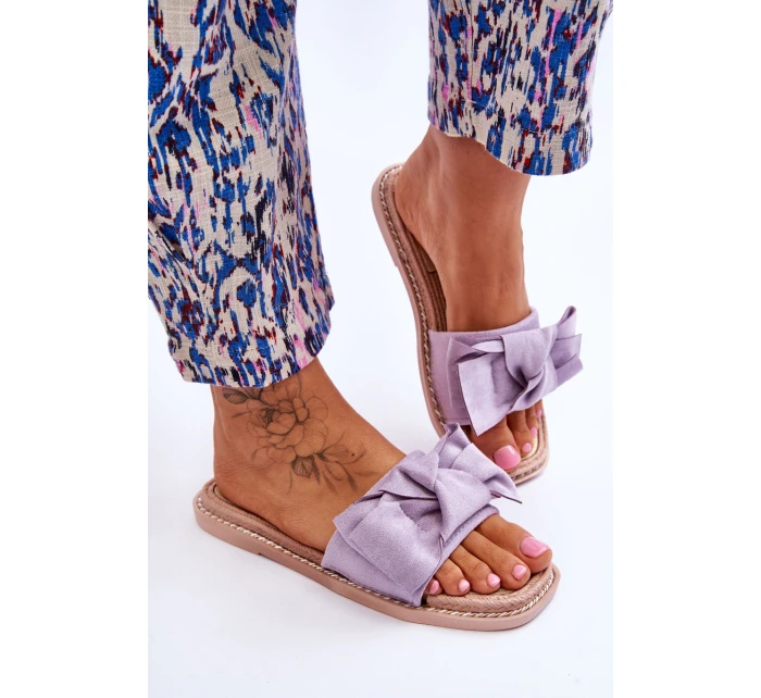 Semišové Dámské Pantofle S Mašlí model 21615000 - Boto