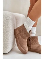 Sněhové boty na zip zateplené kožešinou Big Star model 21675203 Béžové - Big Star Shoes Sněhové boty na zip zateplené kožešinou Big Star model 21675203 Béžové - Big Star Shoes