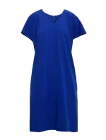 model 20966020 Šaty uvolněného střihu s výstřihem do V královská modř - STYLOVE model 20966020 Šaty uvolněného střihu s výstřihem do V královská modř - STYLOVE