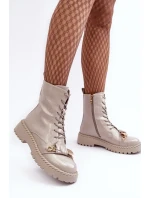 Dámské patentované pracovní boty s dekorací D&A světle šedá Dámské patentované pracovní boty s dekorací D&A světle šedá