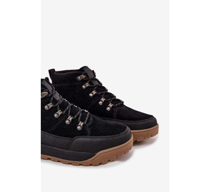 Pánské semišové trekingové boty Big Star – černé Pánské semišové trekingové boty Big Star – černé