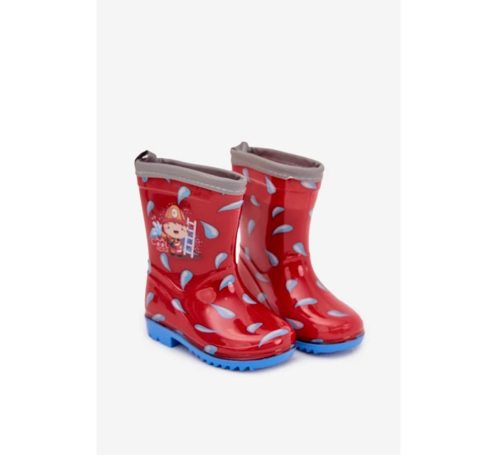 Dětské holínky „hasič“ Breezly – červené