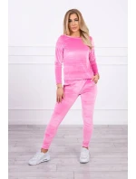 Velurová souprava 19738  růžová - Kesi