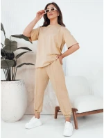 Dámský teplákový komplet RIZNA beige FashionStreet AY1035 Dámský teplákový komplet RIZNA beige FashionStreet AY1035