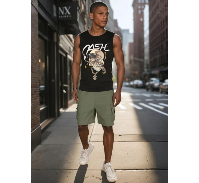 Pánské látkové bojové šortky zelené FashionStreet SX2504