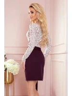 376-1 Sukně s bočním zavazováním - ČERNÁ 376-1 Sukně s bočním zavazováním - ČERNÁ