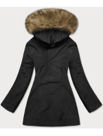 Černá dámská zimní bunda s odepínací kožešinovou podšívkou (M-21005)