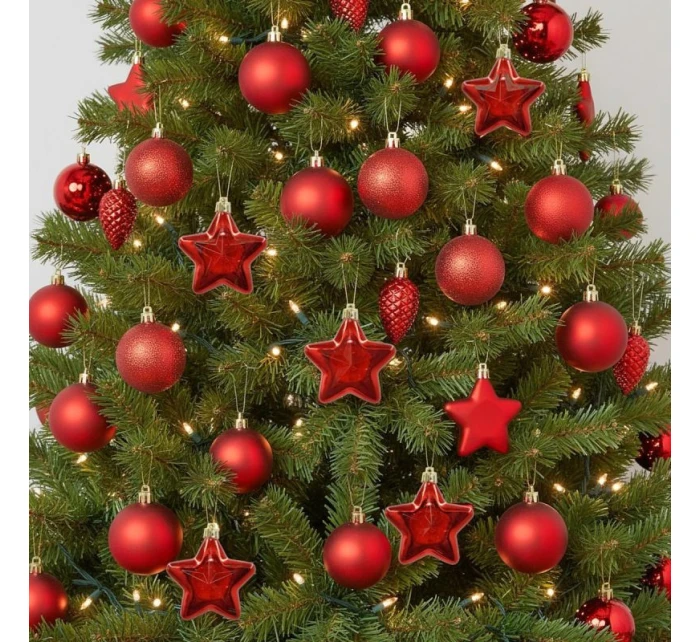 DEKORATIVNÍ PLASTOVÁ CETKA BEZPEČNÁ 40KS ČERVENÁ SLÍDA