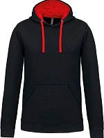 Kariban K 446 Kontrastní mikina s kapucí 20.K446 black/red