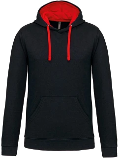 K 446 Kontrastní mikina s kapucí model 22509334 black/red - Kariban