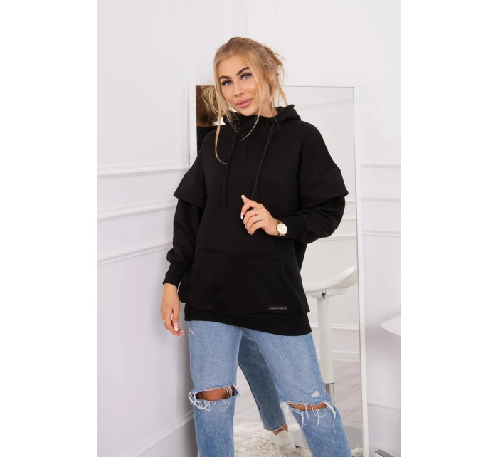 Zateplená mikina s polovičním zipem černá