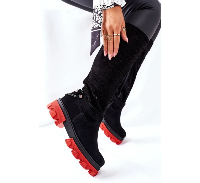 Dámské Kozačky Lewski Černé Semišové model 21562307 - Boto