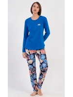 Dámské pyžamo dlouhé Květy Dámské pyžamo dlouhé Květy
