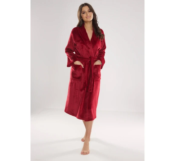 Dlouhý dámský župan s límcem model 16477876 Abigail - De Lafense