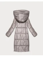 Světle béžová zimní vypasovaná bunda v délce do poloviny stehen S'West (B/R8535-46) Světle béžová zimní vypasovaná bunda v délce do poloviny stehen S'West (B/R8535-46)