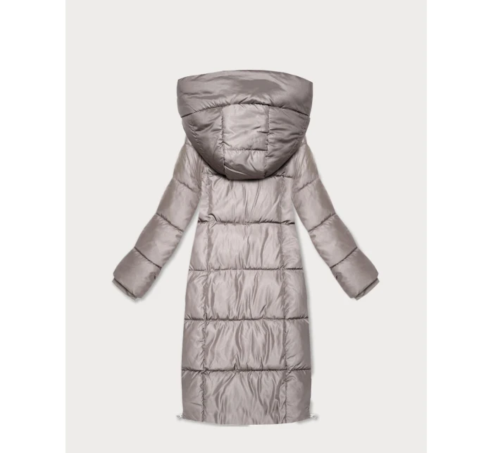 Světle béžová zimní vypasovaná bunda v délce do poloviny stehen S'West (B/R8535-46) Světle béžová zimní vypasovaná bunda v délce do poloviny stehen S'West (B/R8535-46)