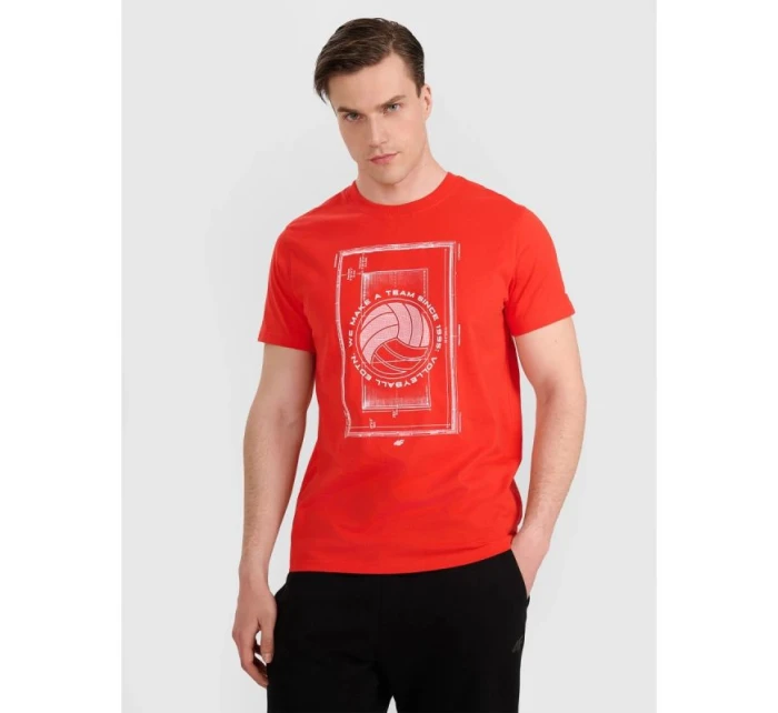 Pánské volejbalové tričko s potiskem 4F 4FRAW25TTSHM3236-62S pánské Pánské volejbalové tričko s potiskem 4F 4FRAW25TTSHM3236-62S pánské