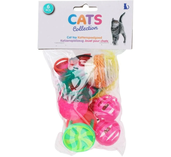 SADA 6 KUSŮ HRAČEK PRO KOČKY