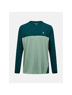 Pánské tričko PEAK PERFORMANCE M Trail Wool-Blend Longsleeve, zelená barva