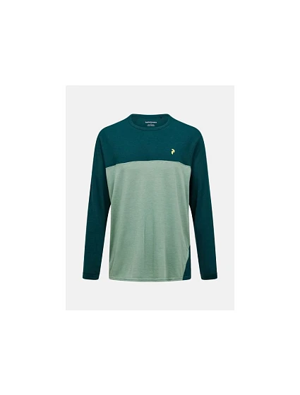 Pánské tričko PEAK PERFORMANCE M Trail Wool-Blend Longsleeve, zelená barva Pánské tričko PEAK PERFORMANCE M Trail Wool-Blend Longsleeve, zelená barva