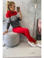 Barevná pruhovaná sada červená+šedá Barevná pruhovaná sada červená+šedá