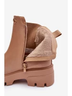 Dámské kožené botky se zdobením Bežové model 21633828 - Boto Dámské kožené botky se zdobením Bežové model 21633828 - Boto